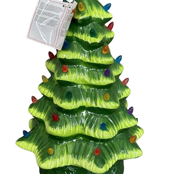 Mr Christmas Nostalgic Ceramic Green Christmas tree  15” Battery Operated NWB - Picture 4 of 8